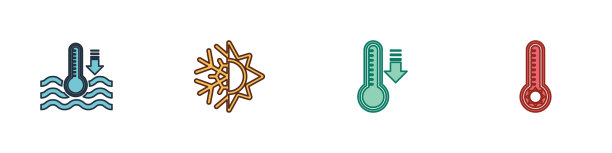 设置水温度计太阳和雪花图片下载