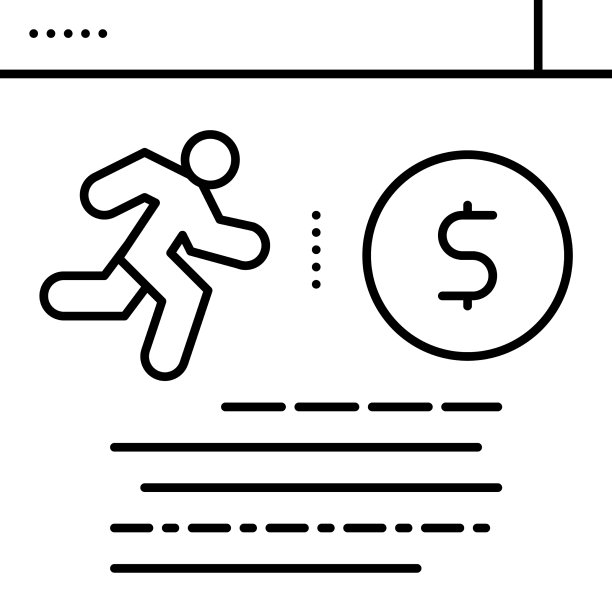 跑步者金钱奖励线图标图片下载