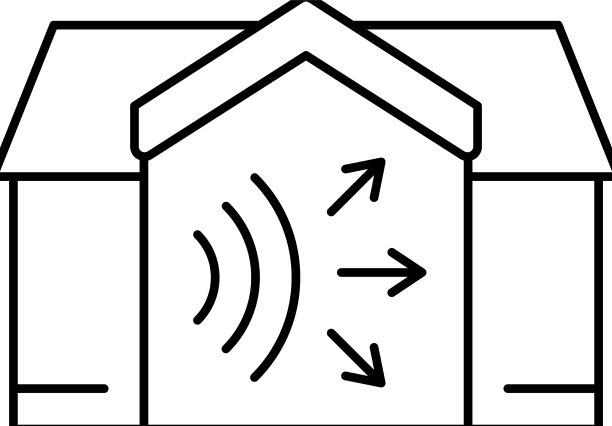 房屋声学线条图标图片下载