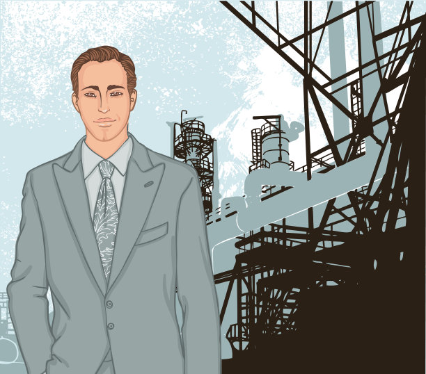 自信的年轻主管站着的画像图片下载