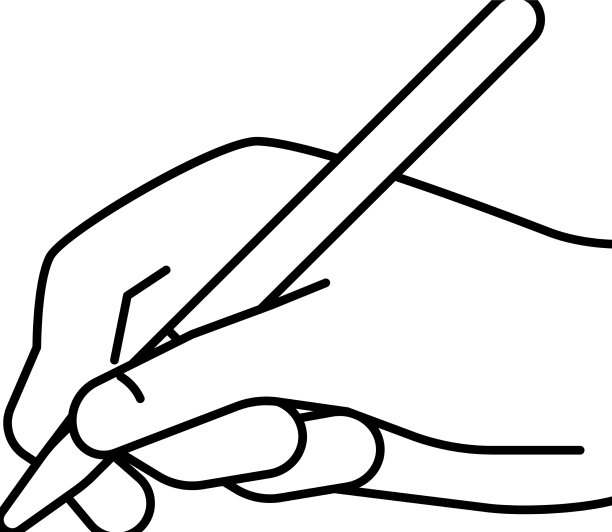 书写手握笔线图标图片下载