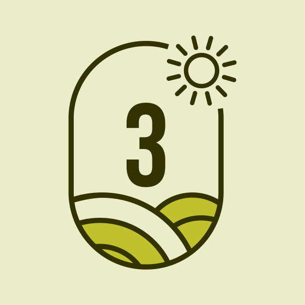 农业标志上字母3纹章模板图片下载