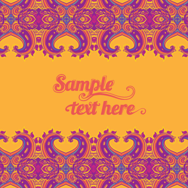 花的佩斯利框架图片下载