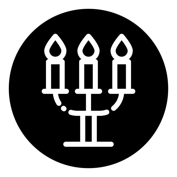 烛台和蜡烛平面图标孤立上图片下载