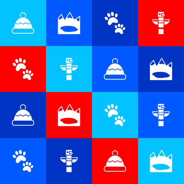 设置无檐帽加拿大湖爪印和图腾图片下载