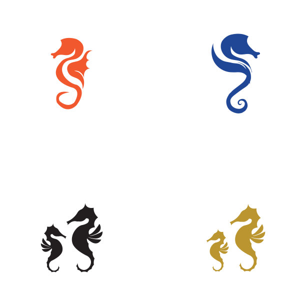 海马图标标志和创意符号图片下载