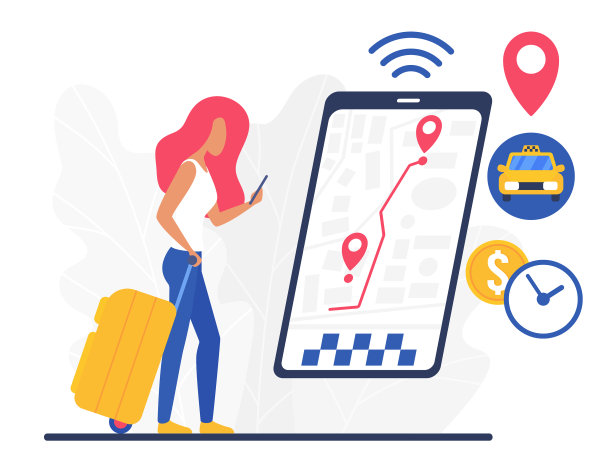 通过手机应用订购城市出租车服务图片下载