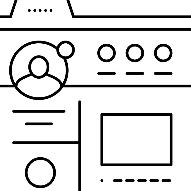 用户社交资料线性图标图片下载