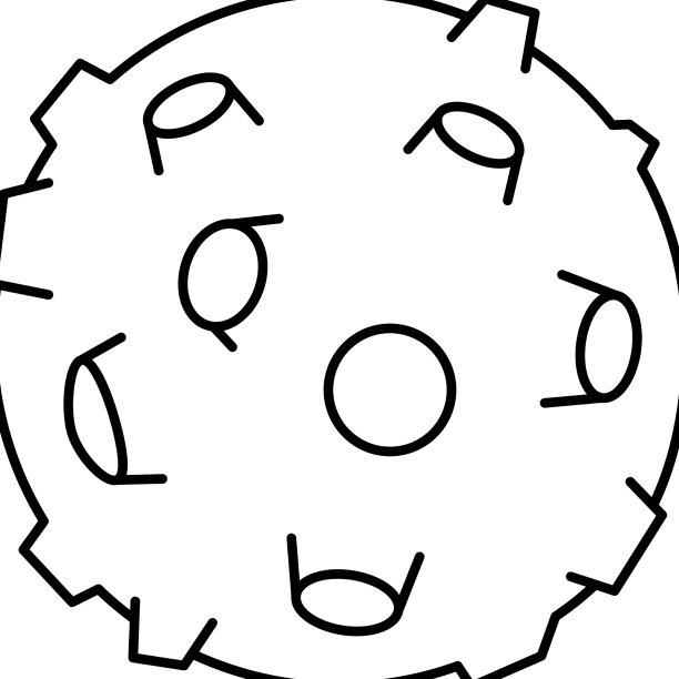 月球地球自然卫星线图标图片下载