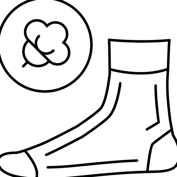 棉料袜子线图标孤立图片下载