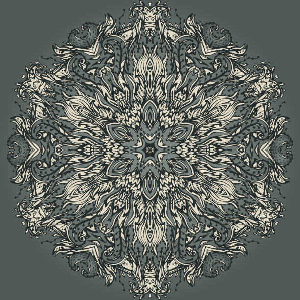 华丽的花边黑白线条图案图片下载