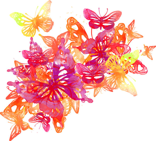 蝴蝶和鲜花的惊人背景图片下载