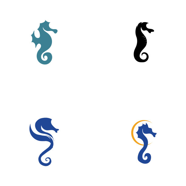 海马图标标志和创意符号图片下载