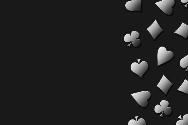 不同的牌组，在黑色背景上。副本的空间。文本。赌博的概念。3 d演示。背景图片下载