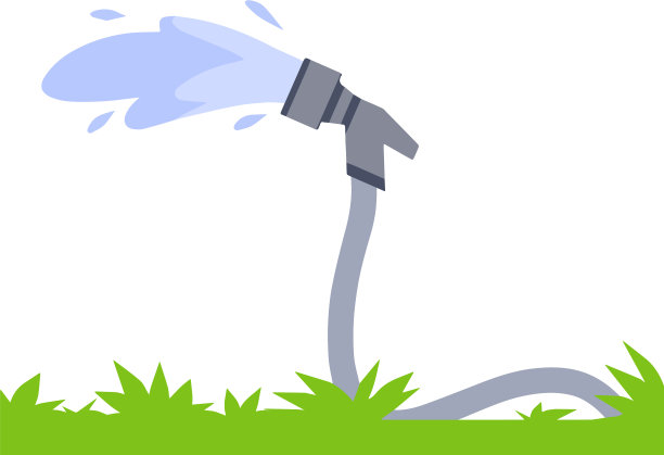 水龙带喷灰管绿草坪图片下载