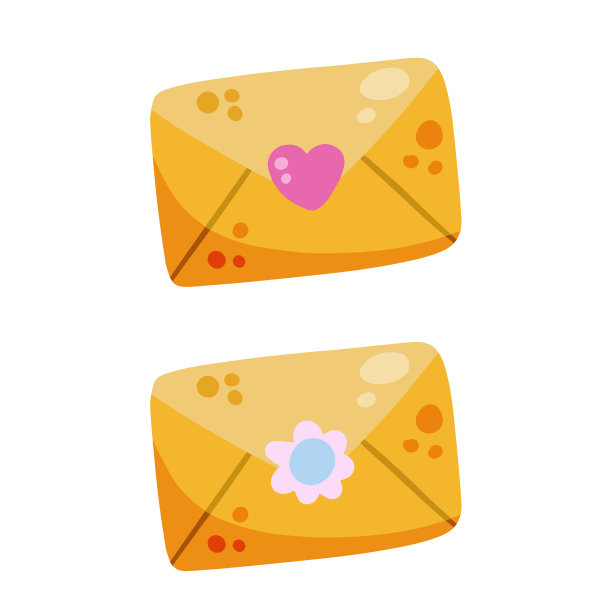 可爱的黄色信封，上面有留言图片下载