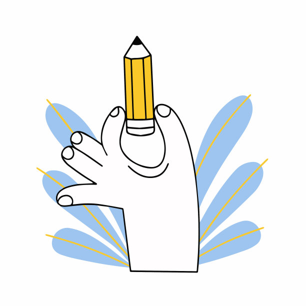 手握铅笔艺术家与写作用品图片下载