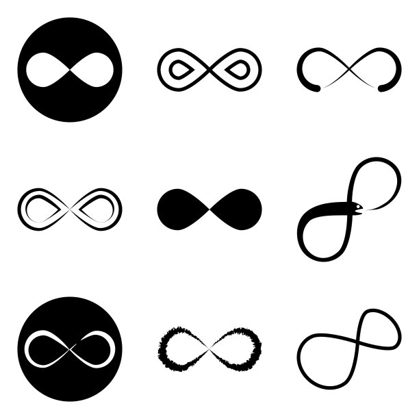 无限平面图标被隔离在白色上图片下载