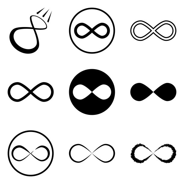 无限平面图标被隔离在白色上图片下载