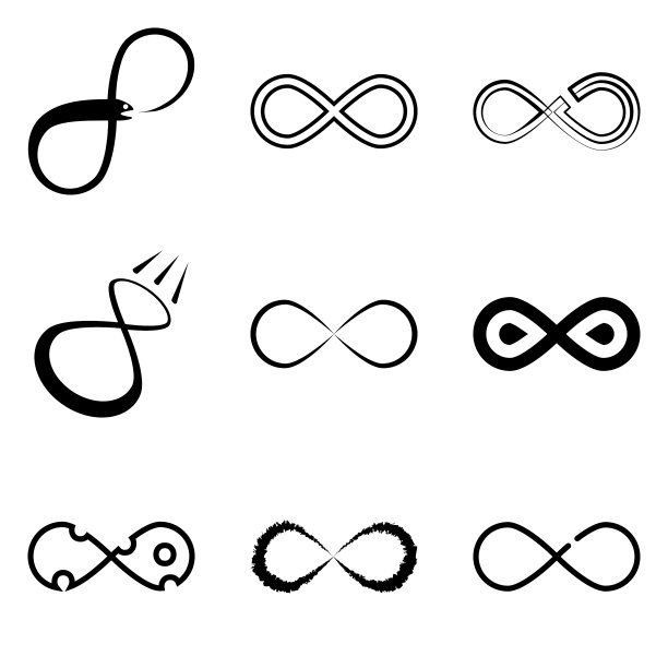 无限平面图标被隔离在白色上图片下载