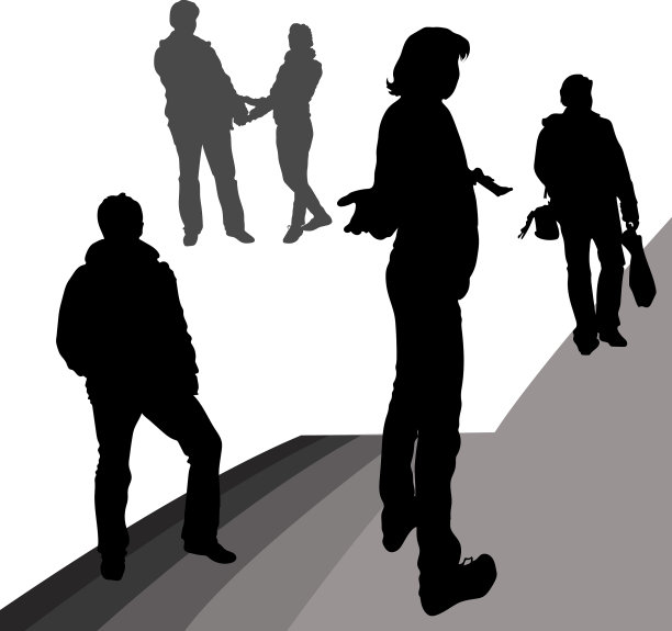 男人和女人不同的剪影图片下载