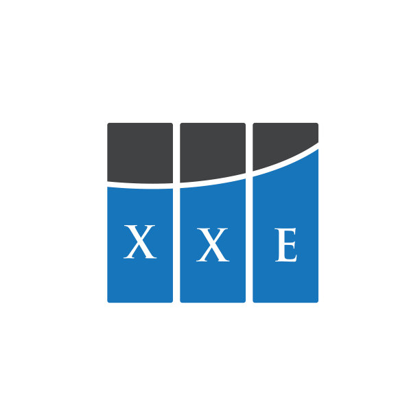 白色背景上的XXE字母标志设计图片下载