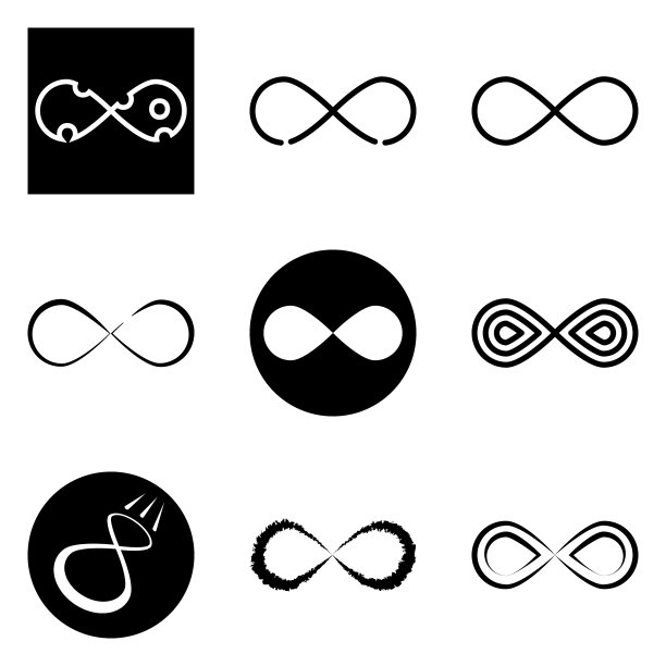 无限平面图标被隔离在白色上图片下载