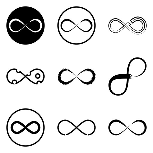 无限平面图标被隔离在白色上图片下载