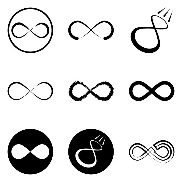 无限平面图标被隔离在白色上图片下载