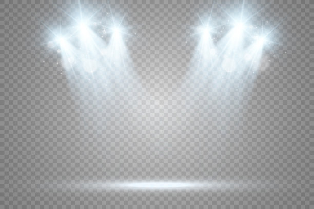 白色场景与聚光灯。矢量插图。图片下载