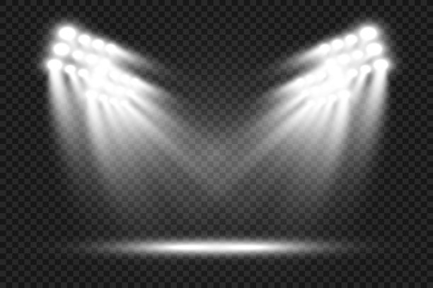 白色场景与聚光灯。矢量插图。图片下载