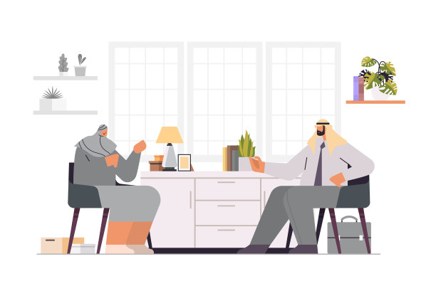 阿拉伯商人在会议中讨论图片下载