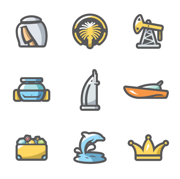 阿拉伯联合酋长国图标设置图片下载