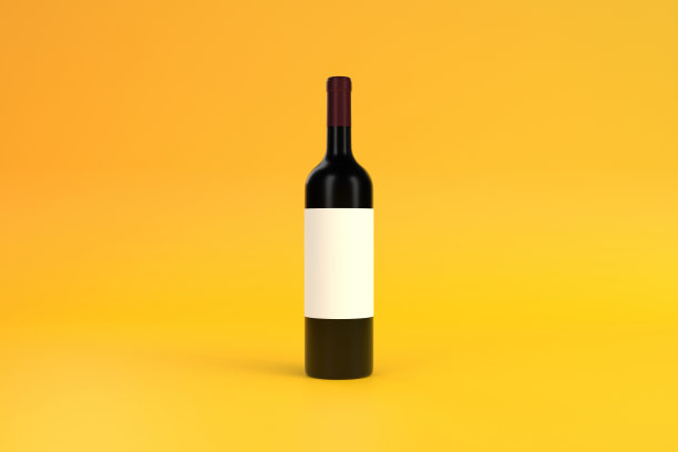 黄底白标酒瓶图片下载
