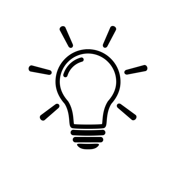 灯泡图标在平风格照明灯图片下载