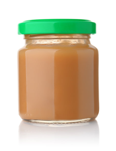 婴儿果泥罐的正面视图图片下载