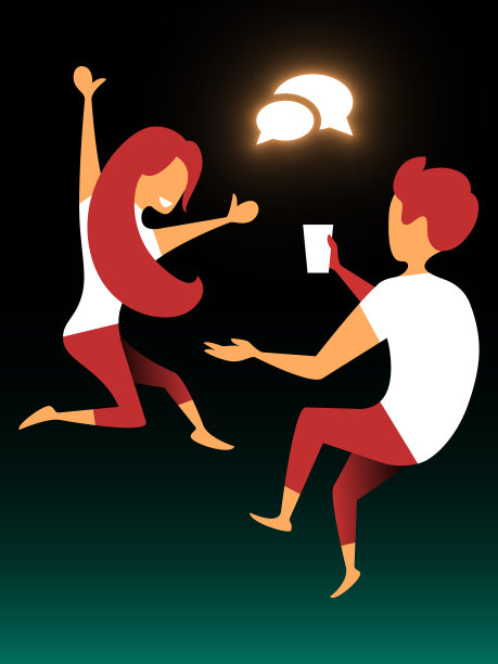 交流在渐变风格可编辑图片下载