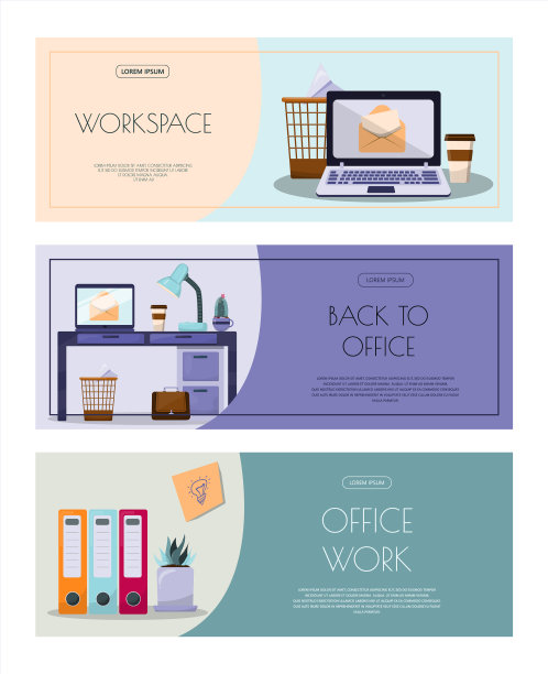 平面横幅模板的办公室业务图片下载