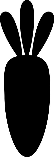 胡萝卜黑色剪影为标志图片下载