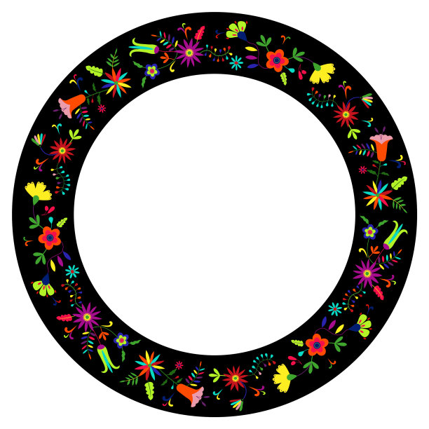 墨西哥风格的花圈框架图片下载