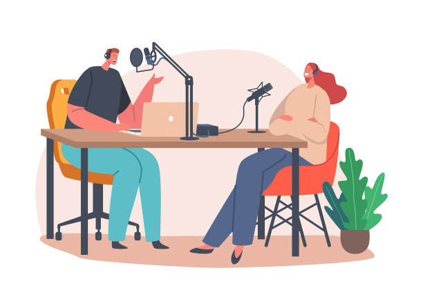 男女角色情侣戴着耳机图片下载