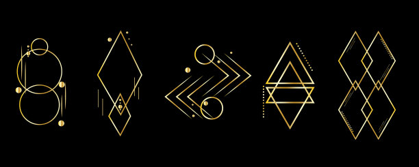 现代黄金图案设置豪华图片下载