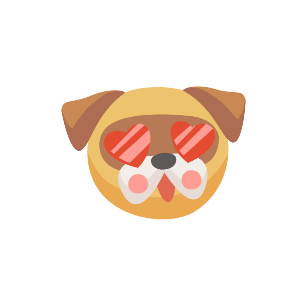 戴着心形眼镜的法国斗牛犬图片下载