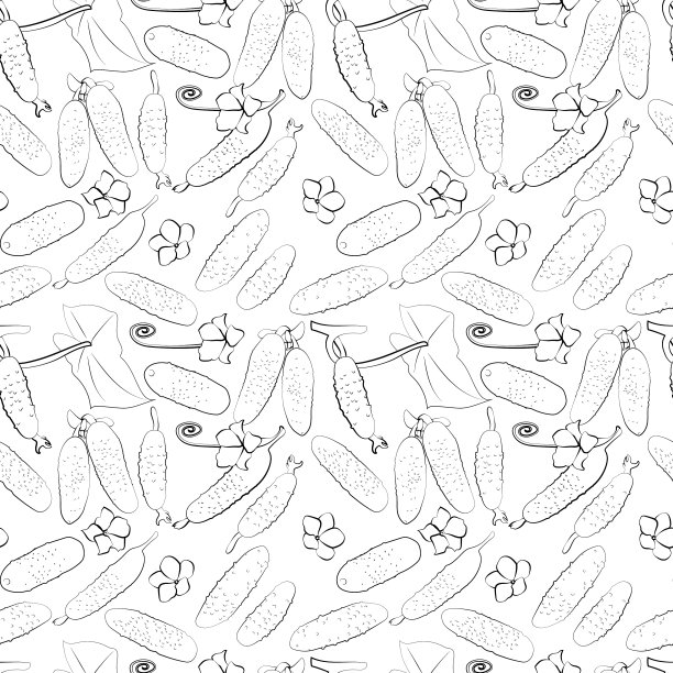 一套无缝的背景线条艺术风格图片下载