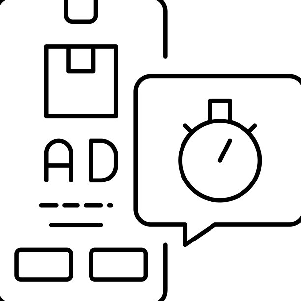 投放广告的短暂线路图标图片下载