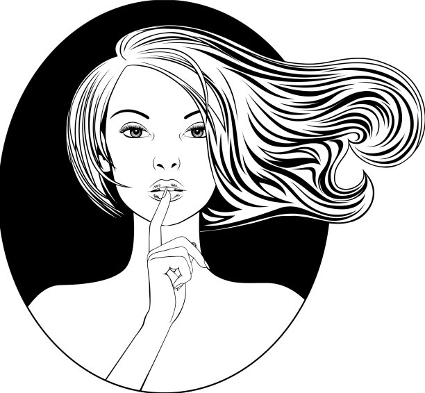 一个金发女孩的肖像与松散的流动的头发图片下载