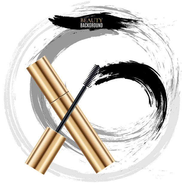 女人用化妆刷涂抹睫毛膏图片下载