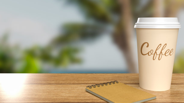 桌子上的咖啡杯用于背景3d渲染图片下载