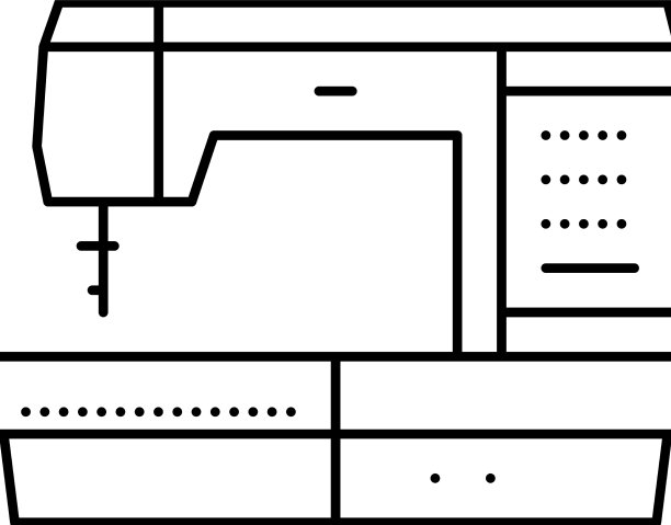 缝纫机纺织设备线图标图片下载