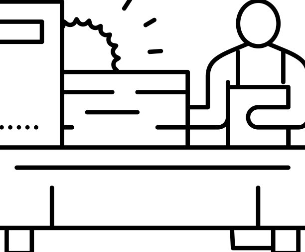 用锯木厂机器切割木材的工人图片下载